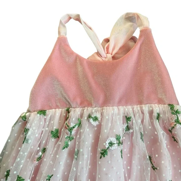 NWT Pleiades Designs Fairytale Floral Pink Kids Dress 4T